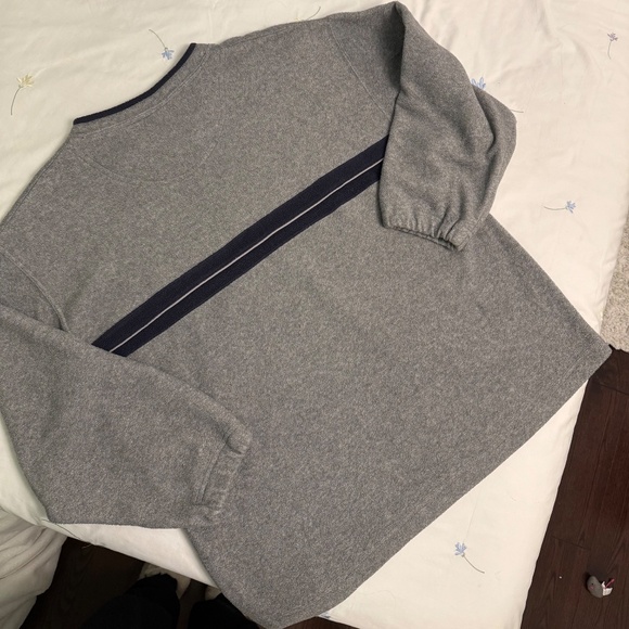 VINTAGE GAP fleece v-neck longsleeve striped sweatshirt - Picture 5 of 8